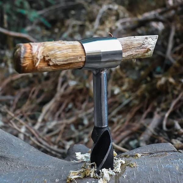 Udendørs overlevelsesværktøj Scotch Eye træsnegl borebit rustfrit stål manuel snegl hulmager til camping bushcrafting backpacking