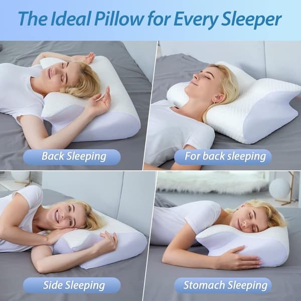Ortopedisk Nackkudde Memory Foam Sovkudde för Nack- och Ryggsmärta vit white