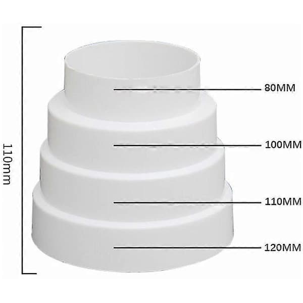 Universal rund reducering för ventilationssystem med diameter 80-120 mm -Kanal