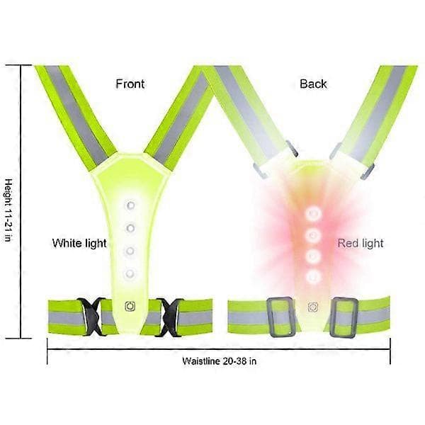 LED refleksvest / Refleksvest for løping, sykling og trening