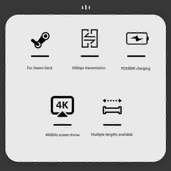 100W USB-C-kabel 10 Gbps snabbladdning för bärbar dator och telefon (Typ C till C)