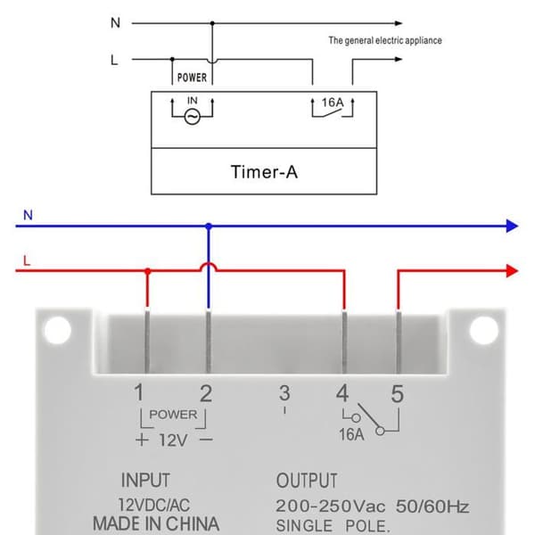 CN101A SPST 12V DC 16A bryter med LCD programmerbar tidtaker og vanntett deksel