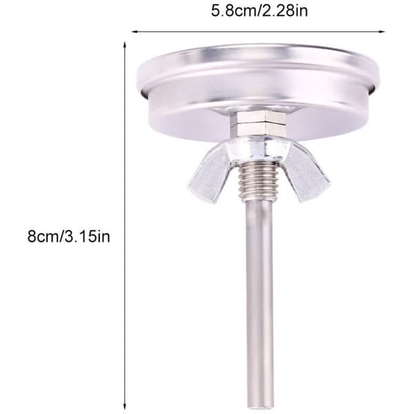 Kødtermometer, ovntermometer i rustfrit stål til grill, rygertermometer 75℃ til 300℃ og 150℉ til 600℉ (Type B 300°C)