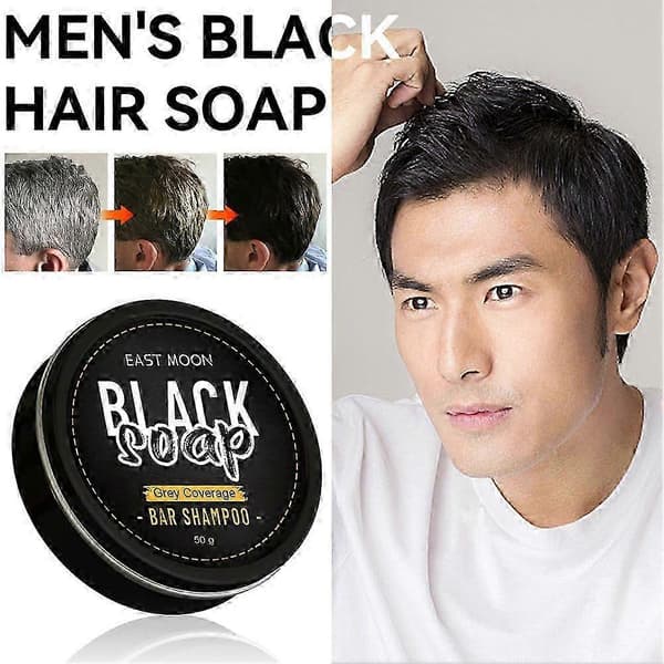 Herre Grå Dækning Bar Shampoo Hår Mørkfarvning Sort Sæbe Til Gråt Hår Dækning