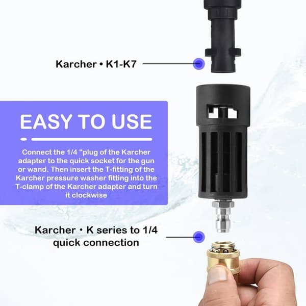 1/4\" bajonett hurtigkoblingsadapter for Kärcher K1-K7 – 2500 psi