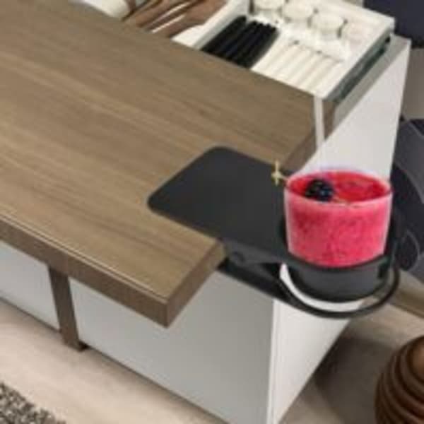 Kopholder til skrivebord, sideklemme drikkeflaskeholder til kaffe, vand, mousserende drikke, klemme design kontor hjem sort