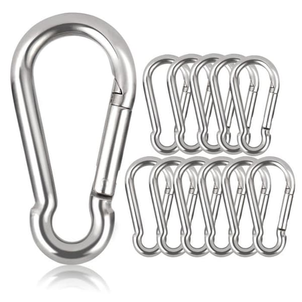 Låsbar karbinhake Φ8x80 mm - 12-pack - Ø8 mm - Maxlast 250 kg
