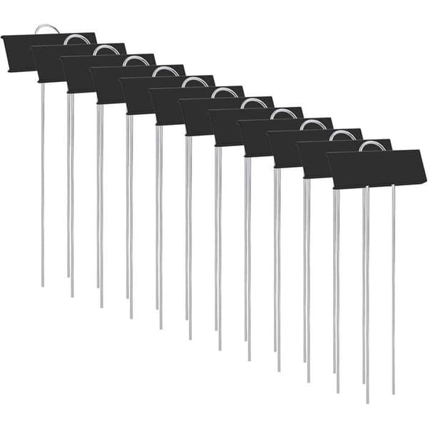 12-pak plantemærker - Titaniumbelagt rustfrit stål - 27 cm - Sort