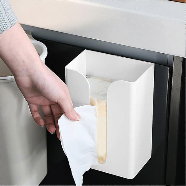 Väggmonterad Tissue Box Tissue Dispenser Hållare och Soppåsehållare för Kök, Rymmer Tissueboxar, Soppåse