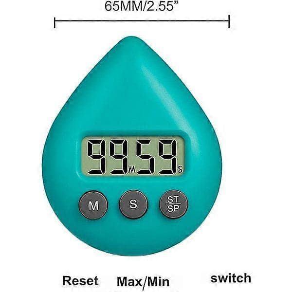 Digital dusjklokke med timer, vanntett timer med alarm og sugekopp Grønn