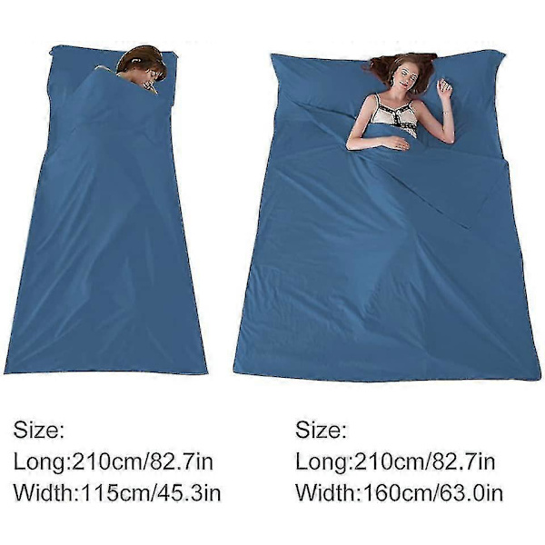 Sovsäcksfoder Resa Camping Lakan Lätt Sovsäck Blue 82.7 x 63 Inch