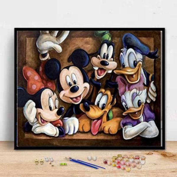 DIY Diamantmaleri Sæt, Disney Mickey Mouse og Anders And