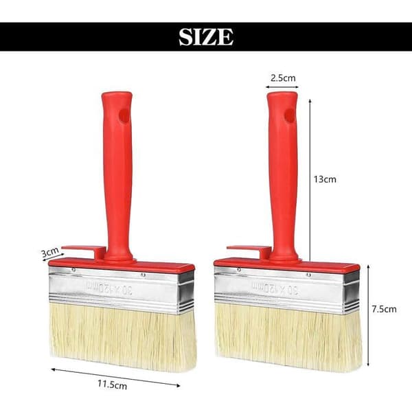 Platta målarpenslar, set om 2, 30 x 120 mm, röd - för väggmålning