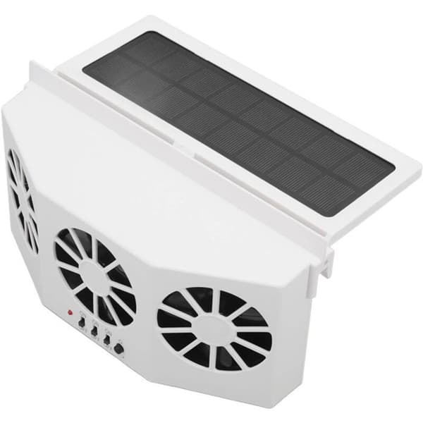 Solbilkylare med 3 vidvinkelfläktar, effektiv ventilation, vit ABS