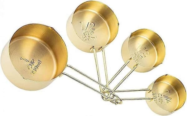 4 stk. Målebægersæt i rustfrit stål Køkkentilbehør Bage Te Kaffe Måleværktøj (guld-4 stk.)