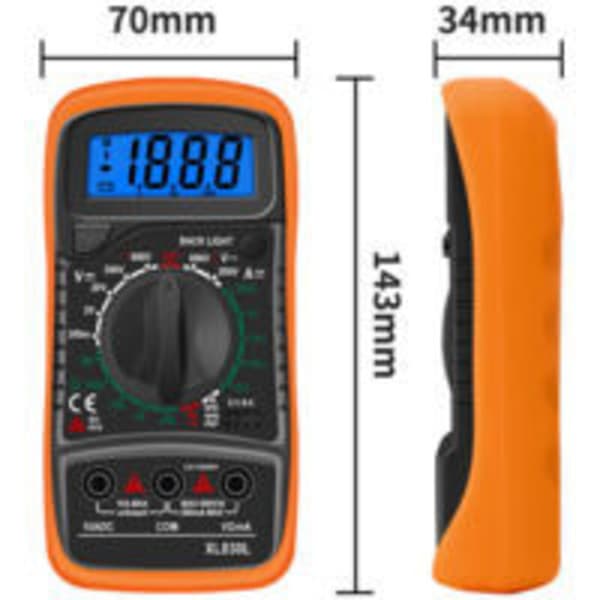 XL830L 2000 räkningar digital multimeter mini multimeter batteritestare strömspänning AC DC motstånd summer transistor voltmeter ammeter med..