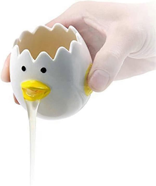 1 stk. Nyhet Eggseparator, Keramisk Oppkastende Kylling Eggeplomme Hvit Separator, Bærbar Eggfilter Splitter