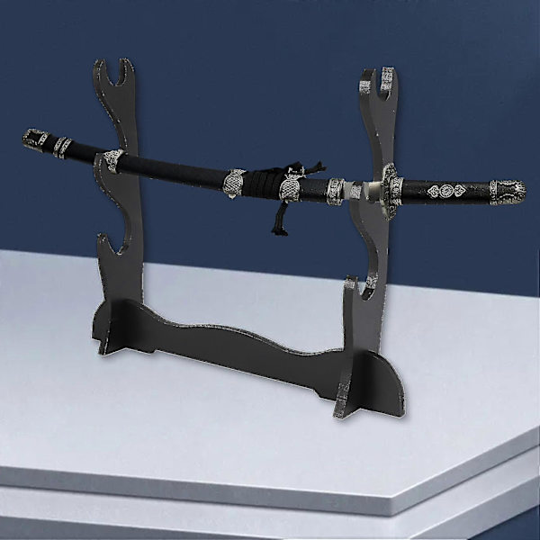 3-lags Samurai Sværd Katana Holder Stativ Beslag Rack Display Sort