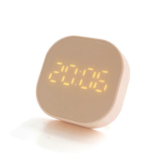 Digital vekkerklokke Multifunksjonell magnetisk LED smart sensor søt vekkerklokke for barn --- Rosa