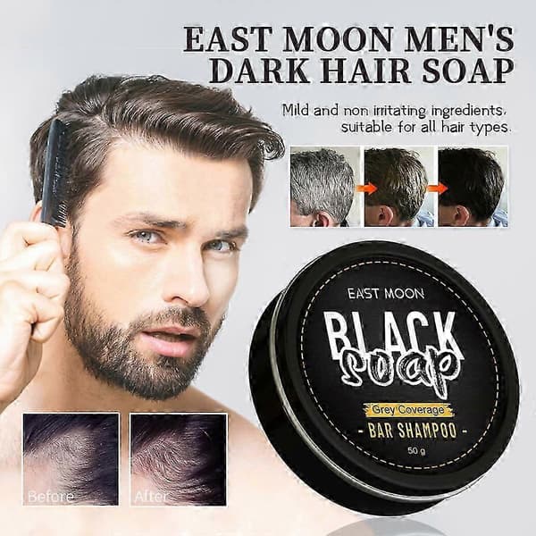 Herre Grå Dækning Bar Shampoo Hår Mørkfarvning Sort Sæbe Til Gråt Hår Dækning