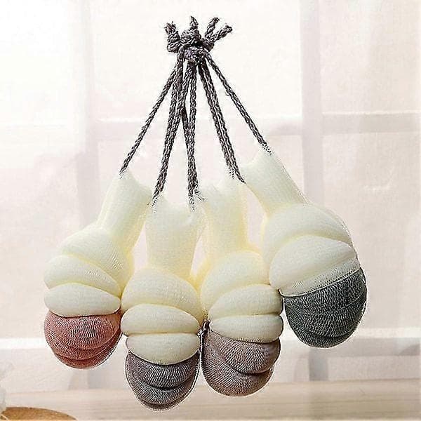 Mjuk svampnät badborste luffa duschboll rika bubblor kroppsskrubb