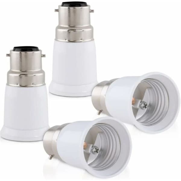 4x sockeladapter - B22 till E27 sockelomvandlare - Bajonettbas lamphållaradapter för halogen LED-lampor