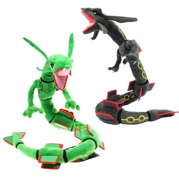 80 cm grøn Rayquaza sort drage plyslegetøj udstoppede dyr børnefødselsdagsgaver sort