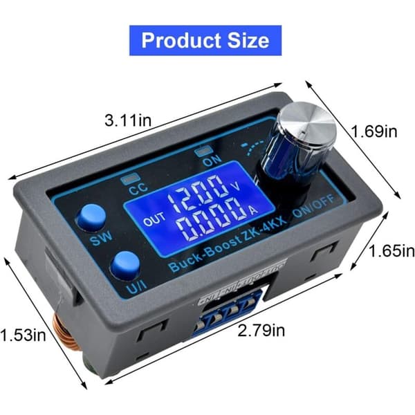 DC Buck Boost Converter - Variabel Spänningsregulator - DC CV Strömförsörjningsmodul 0,5-30 V 4 A 5 V 6 V 12 V 24 V - LCD-display - Spänning..