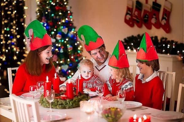Moon Boat 3-pack Jul Tomtefilt Mössa - Jingle Bells Semesterfest Kostym Presenter Tillbehör