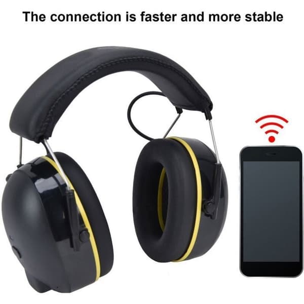 Høreværn, komfortabelt genopladeligt Bluetooth høreværn med stabil forbindelse, 1000 mAh