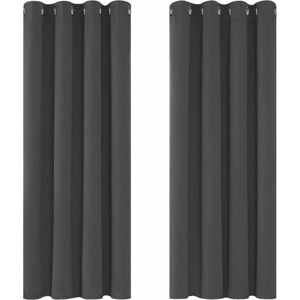 Värmeisolerande mörkläggningsgardiner 117x138 cm – Modern design med öljetter – För vardagsrum och sovrum – 100 % polyester – 2 paneler