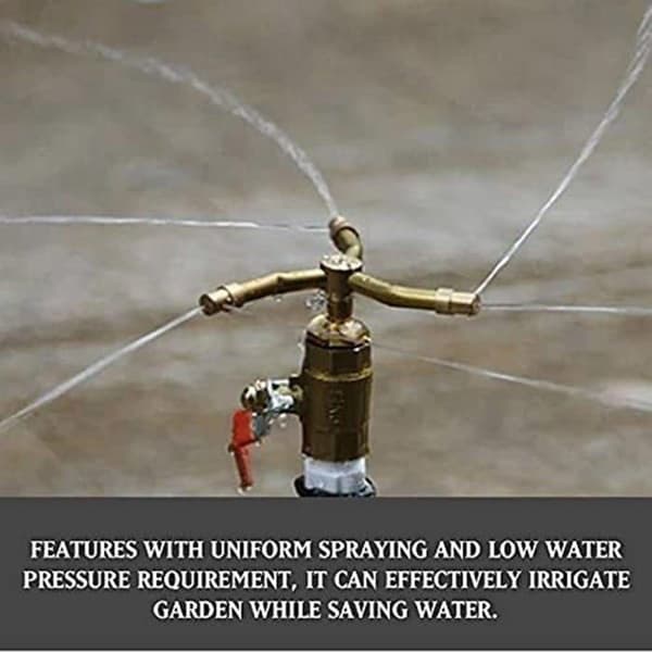 360° roterende hagesprinkler – 1/2\" tilkobling, 3–8 m rekkevidde, automatisk vanning
