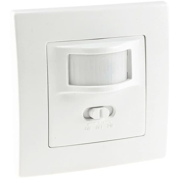 PIR bevegelsesdetektor - Standardmodell - 9m rekkevidde - Veggmontering - 1-200W
