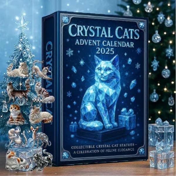 Jule-nedtelling søt krystallkatt 2D akryl kattunger samlefigur dekor M - 2026 Katte-adventskalender capybara M