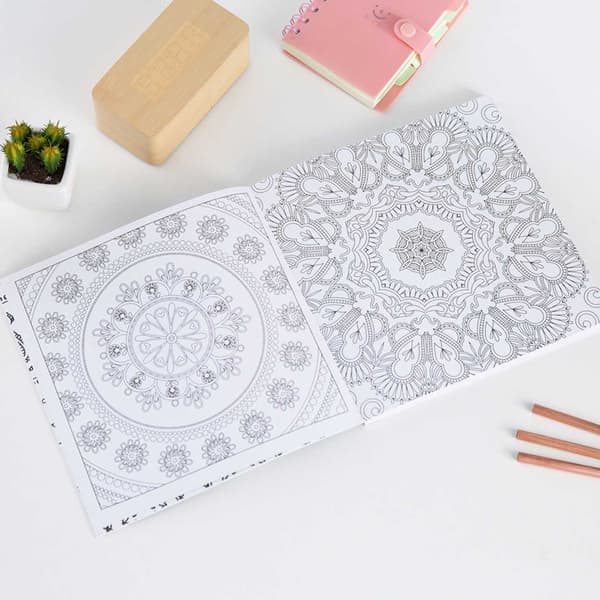 Fargebok for voksne 128 sider - Zen Mandalaer Mindfulness Hvit hvit