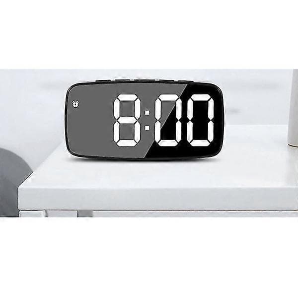 Smart digital sängväckarklocka, grön LED rese-USB-bordsklocka med 12/24h datum temperatur snoo svart grön