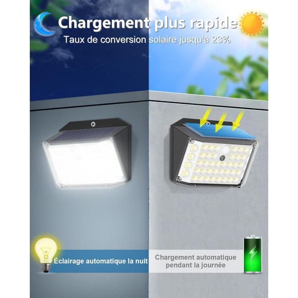Utendørs solcellelampe, IP67 vanntett utendørs solcellelampe med bevegelsessensor, 3 moduser utendørs solcellelyskaster, kjølig hvit 132 LED solcellelampe for