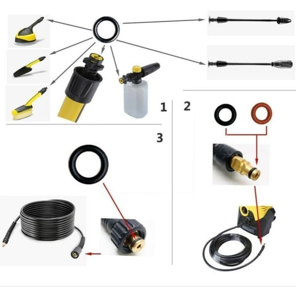 20 stycken Karcher K2 K3 K4 K5 K6 K7 tätningsbricka O-ring O-ring 2.640-729.0