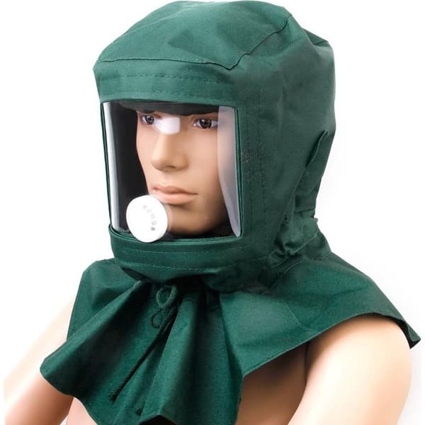Beskyttelseshjelm, vindtæt og støvtæt maske til sandblæsning