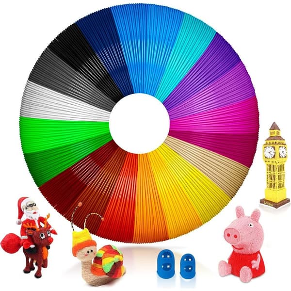 PLA 3D-filament, 1,75 mm 3D-refill, 5M 3D-filament i 20 farver hver, velegnet til børn og voksne, 3D-pen tilbehørsfilament til 3D-printer