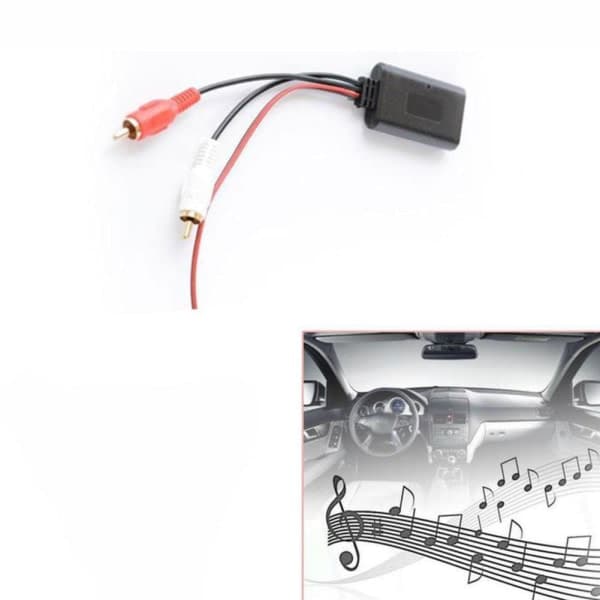 Bluetooth AUX Mottakermodul 2 RCA Kabel Adapter Bilradio Stereo
