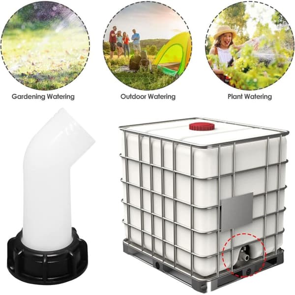 2 stk. avløpstut med mutter IBC 1000L vanntank dyseventilbeslag forlengelsesslangedyseadapter IBC kranutløp for kranforbindelse IBC tank 2..