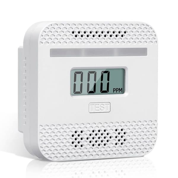 Mini rund LCD karbonmonoksiddetektor EN50291 - 85 dB bærbar alarm