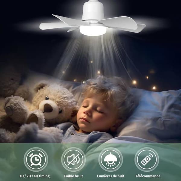 30W LED takvifte, 42 cm diameter, 6 blader, E27 sokkel, 3 hastigheter, fjernkontroll, timer