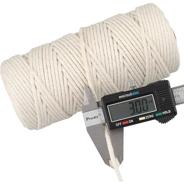 Natur Macrame Snöre 3mm x 100m, Färgat Macrame Rep, Bomullsrep Macrame Garn, Färgglatt Bomullssnöre