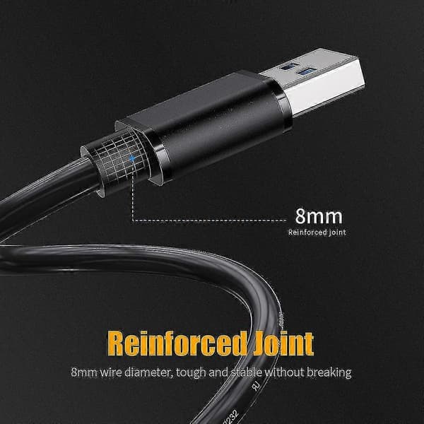 USB 2.0 Svart 1m USB till USB förlängningskabel Typ A Hane till Hane USB 3.0 förlängare