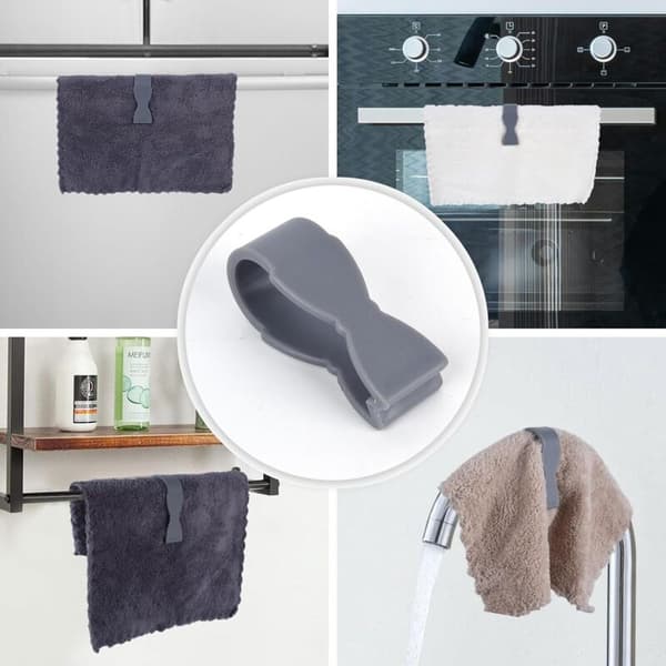 4-pack handduksklämmor, förhindrar att de faller, för kök, ugn, badrum, diskmaskin