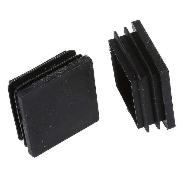 40 mm x 40 mm firkantede plastikrørindsatser, endepropper, sorte, 10 stk.