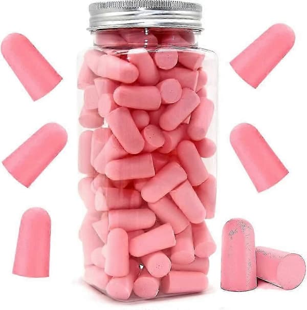 Bløde skumørepropper, 38dB, højeste SNR, 60 par komfortable genanvendelige ørepropper (pink)