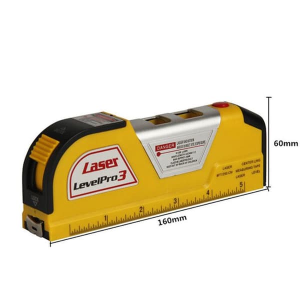 2,5M Laserpass - Horisontell och Vertikal Justering - Integrerade Libeller - ABS-plast